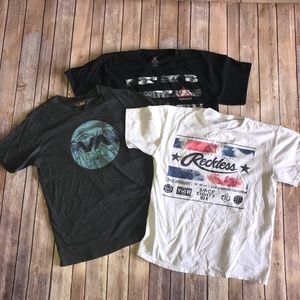 Bundle Boy's Asphalt, RVCA & Y&R Tees - XL